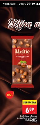 Czekolada mleczna z orzechami laskowymi Meltié 100 g promocja w Biedronka