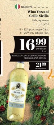 Wino Vezzani Grillo Sicilia białe wytrawne promocja w POLOmarket