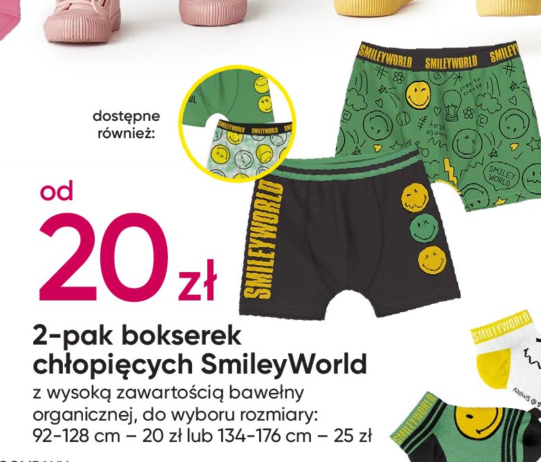 Bokserki chłopięce smiley world 92-128 promocja