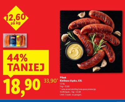 Kiełbasa śląska, XXL Pikok promocja w Lidl