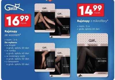 Rajstopy Gatta ze wzorem, różne rodzaje promocja w Biedronka