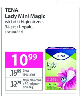 Wkładki higieniczne mini magic Tena lady promocja