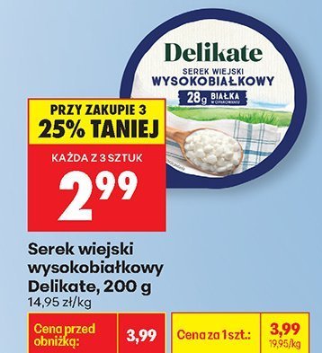 Serek wiejski wysokobiałkowy 200g promocja w Biedronka