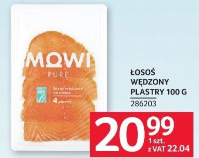 Łosoś wędzony plastry Mowi 100 g promocja w Selgros