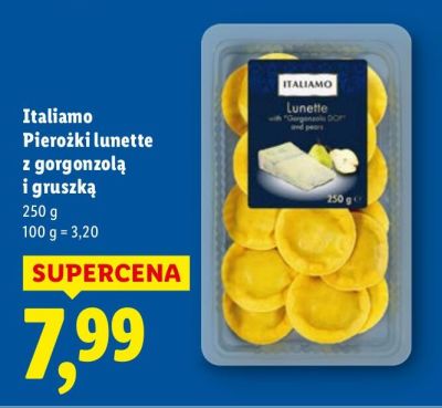 Pierożki lunette z gorgonzolą i gruszką promocja w Lidl