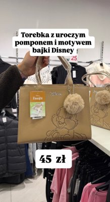 Torebka z uroczym pomponem i motywem bajki Disney promocja w Pepco