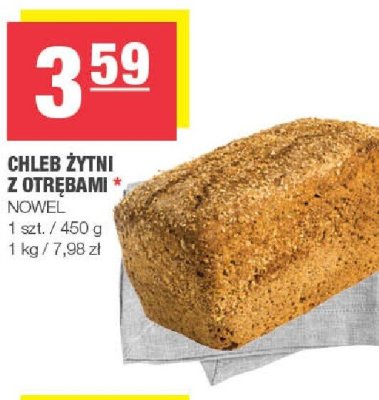 Chleb żytni z otrębami Nowel promocja w SPAR