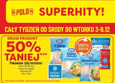 Pakowane ryby mrożone Master Fish, My Food, Family Fish, Seafood lub Auramczyk promocja w POLOmarket