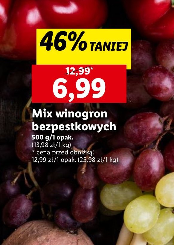 Mix winogron bezpestkowych białych i ciemnych promocja