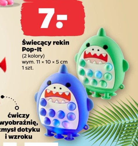 Świecący rekin 11 x 10 x 5 cm promocja w Netto