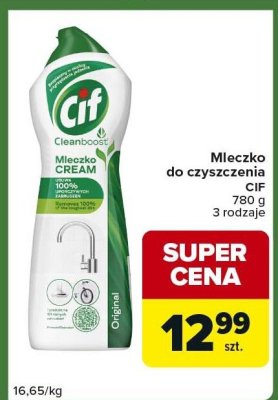 Mleczko do czyszczenia CIF 780g 3 rodzaje promocja w Carrefour Express