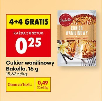 Cukier waniliowy 16 g 4+4 GRATIS promocja w Biedronka
