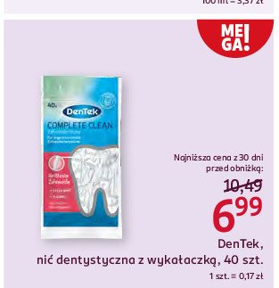 Nic dentystyczna z wykałaczką DENTEK promocja w Rossmann