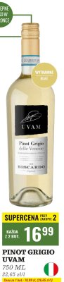 Wino PINOT GRIGIO UVAM białe promocja w Biedronka