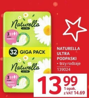 Podpaski Naturella Ultra różne rodzaje Giga Pack promocja w Selgros