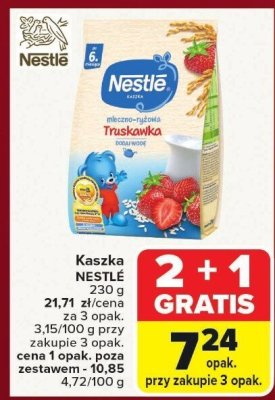 Kaszka mleczno-ryżowa Truskawka Nestlé promocja w Carrefour