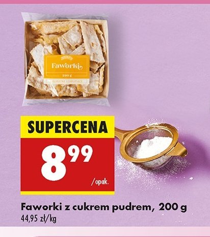 Faworki z cukrem pudrem promocja w Biedronka