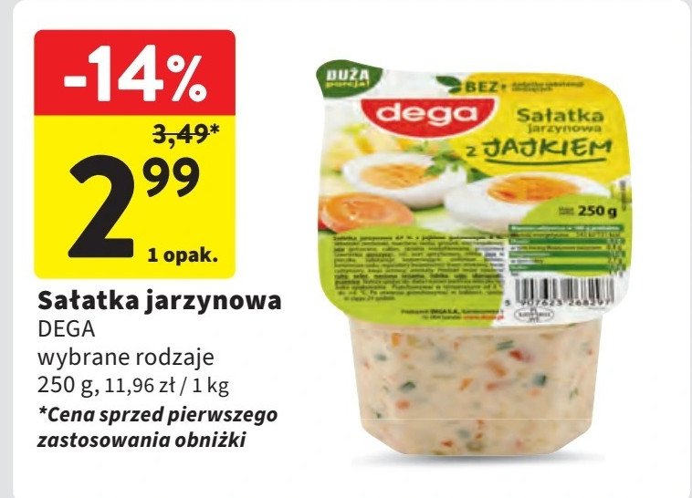 Sałatka jarzynowa z jajkiem Dega promocja