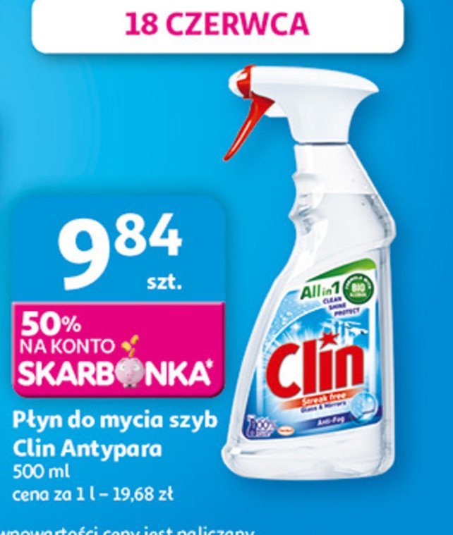 Płyn do mycia szyb original Clin windows & glass promocja w Auchan