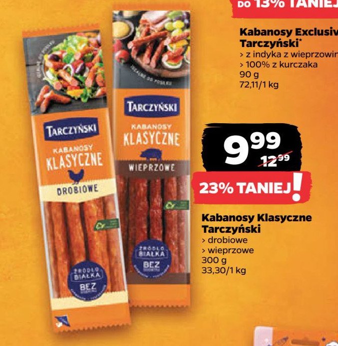 Kabanosy wieprzowe Tarczyński kabanos klasyczny promocja w Netto