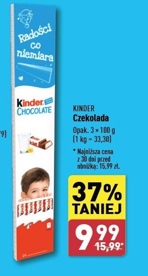 Batoniki z mlecznej czekolady z nadzieniem mlecznym Kinder chocolate promocja