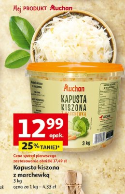 Kapusta kiszona z marchewką Auchan promocja w Auchan