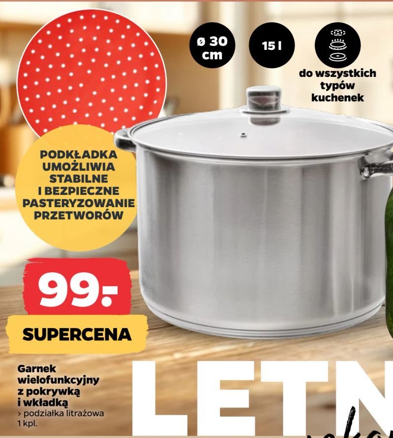 Garnek wielofunkcyjny z pokrywką i wkładką promocja w Netto