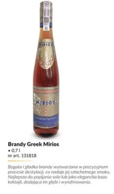 Brandy Greek Mirios 0,7l promocja w Makro