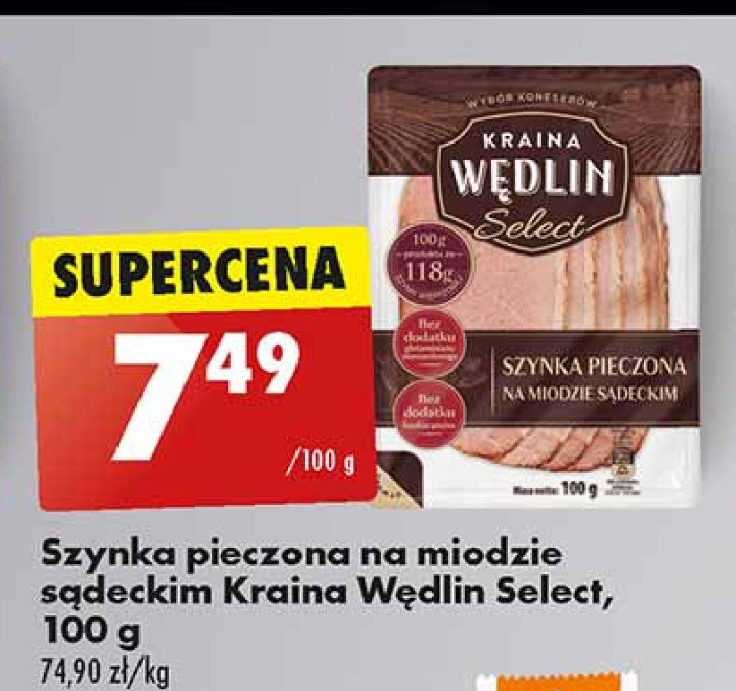 Szynka pieczona na miodzie sądeckim Kraina wędlin select promocja