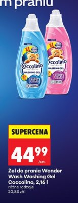 Żel do prania Wonder Wash Washing Gel Coccolino, 2,16 l promocja w Biedronka