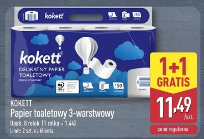 Papier toaletowy 3-warstwowy 1+1 GRATIS promocja w Aldi