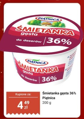 Śmietanka gęsta 36%  promocja w Dino