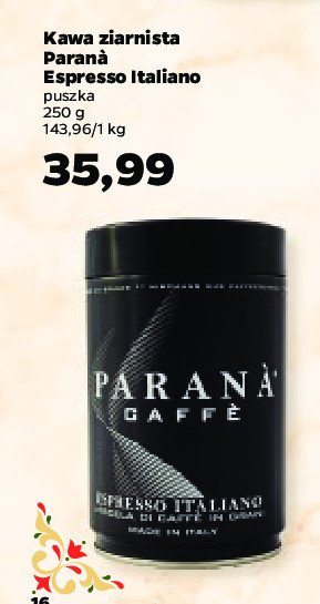 Kawa PARANA ESPRESSO ITALIANO PARANA CAFFE promocja