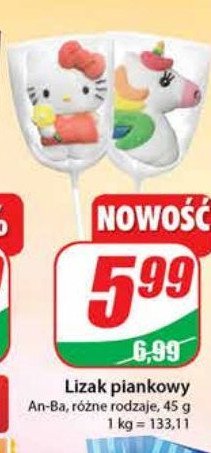 Lizak piankowy hello kitty AN-BA promocja