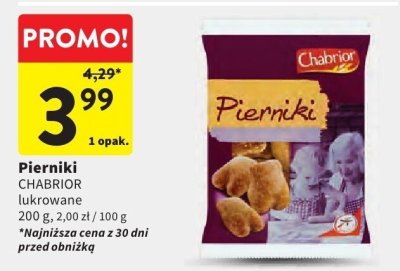 Pierniki Chabrior lukrowane promocja w Intermarche