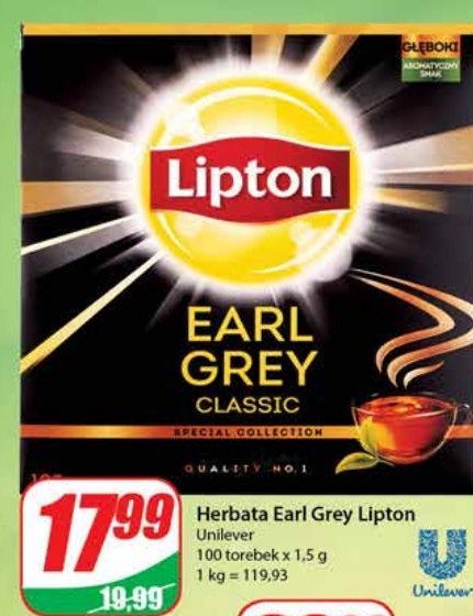 Herbata earl grey classic Lipton promocje