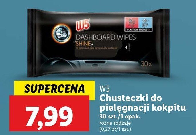 Chusteczki do kokpitu shine W5 promocja