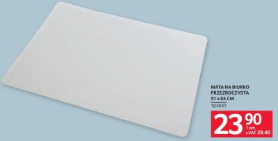 Mata na biurko przezroczysta 51 x 65 cm promocja w Selgros