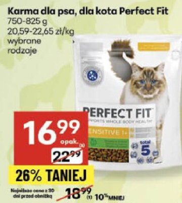 Karma dla psa, dla kota Perfect Fit promocja w Delikatesy Centrum