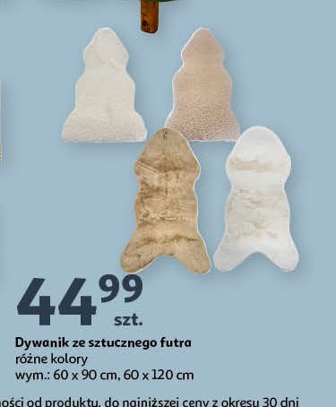 Dywan ze sztucznego futerka 60 x 120 cm Actuel promocja w Auchan