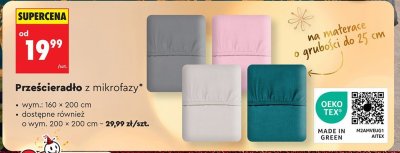 Prześcieradło z mikrofazy 160x200cm promocja w Biedronka