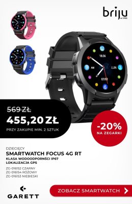 Zegarek dziecięcy Smartwatch FOCUS 4G RT czarny ZG-016152 promocja w Briju