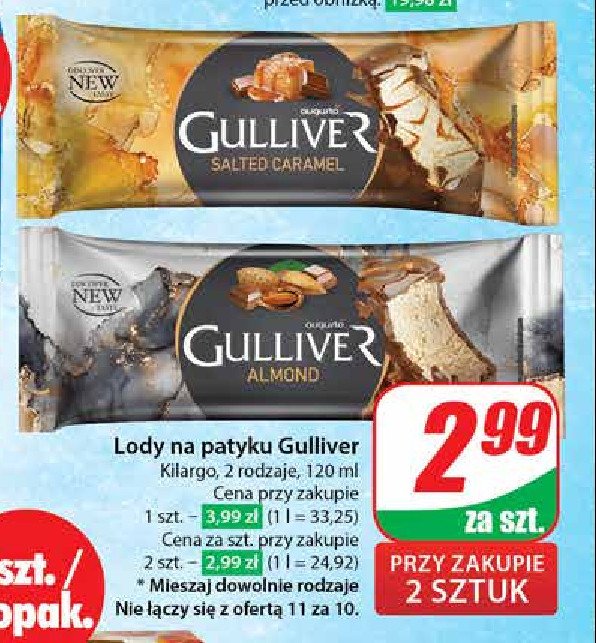 Lody salted caramel Augusto gulliver promocja w Dino