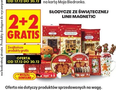 Słodycze ze świątecznej linii Magnetic promocja w Biedronka