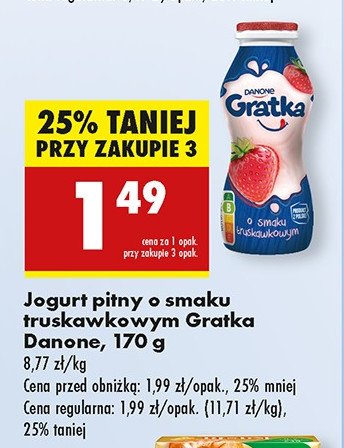 Napój mleczny truskawkowy Danone gratka promocja