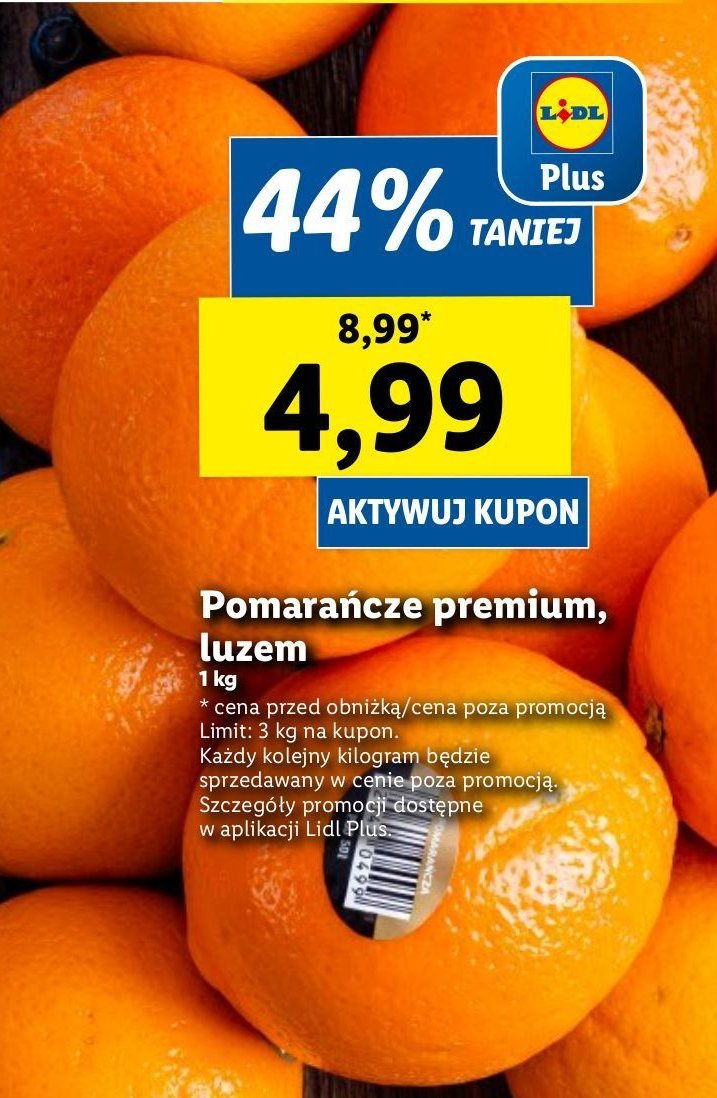 Pomarańcza premium promocja w Lidl