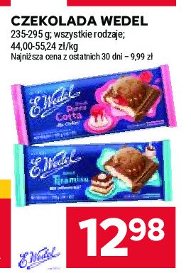 Czekolada mleczna o smaku tiramisu Wedel promocja