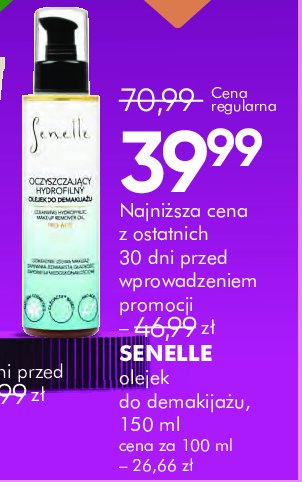 Olejek do demakijażu oczyszczający SENELLE promocja w Super-Pharm