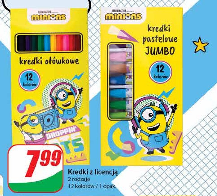 Kredki pastelowe jumbo minionki promocja