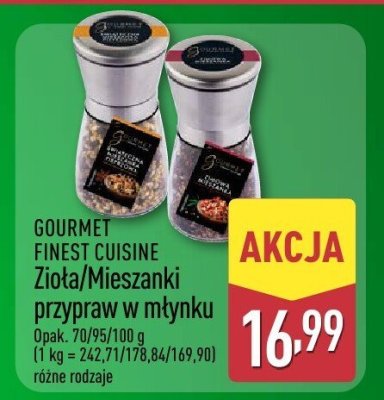 Zioła/Mieszanki przypraw w młynku Gourmet Finest Cuisine promocja w Aldi